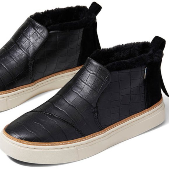 toms paxton black croc